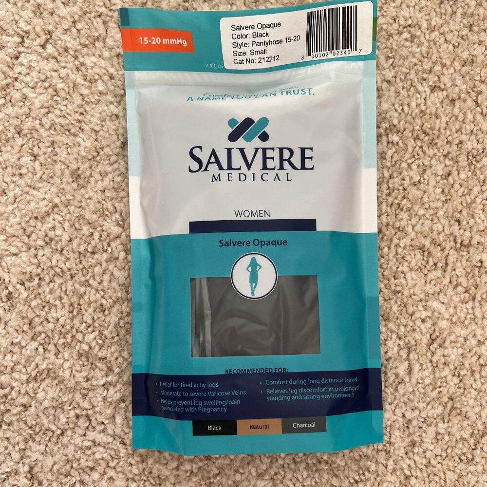 Salvere medical women opaque black pantyhouse size Small